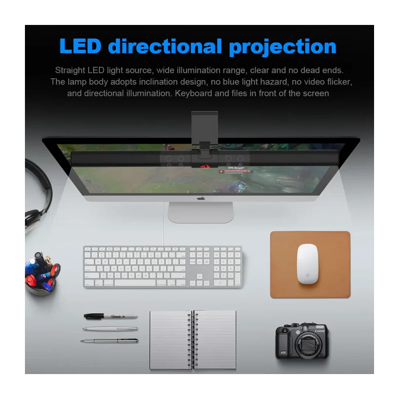 Redragon Beryl GML-113 Monitor Light Bar – Eye-Care LED Screen Lamp for Desktop & Laptop