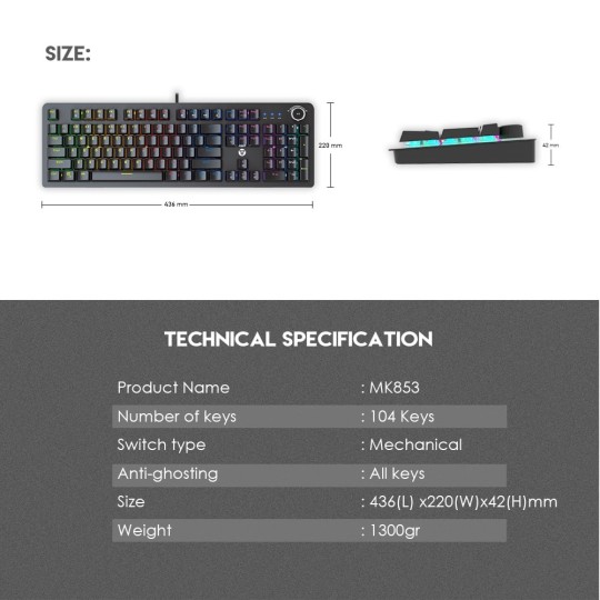 Fantech Maxpower Mk853 Mechanical Keyboard Space