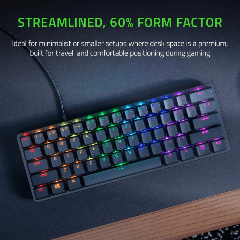 Razer Huntsman Mini 60% Gaming Keyboard – Compact RGB Optical Switch Mechanical Keyboard