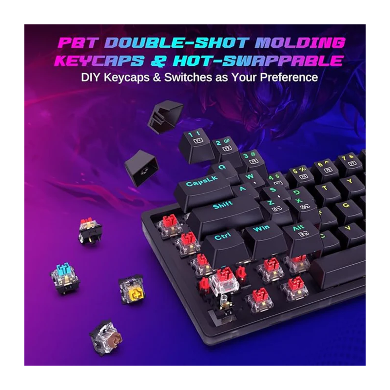 Redragon Akali K642 RGB 60% Mechanical Gaming Keyboard – Hot-Swappable Switches