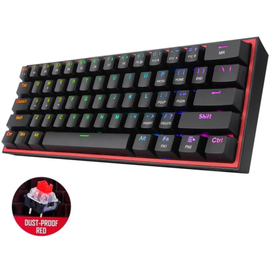 Fizz K617 RGB Mechanical Gaming Keyboard – Black (Hot-Swappable, Compact 60%)