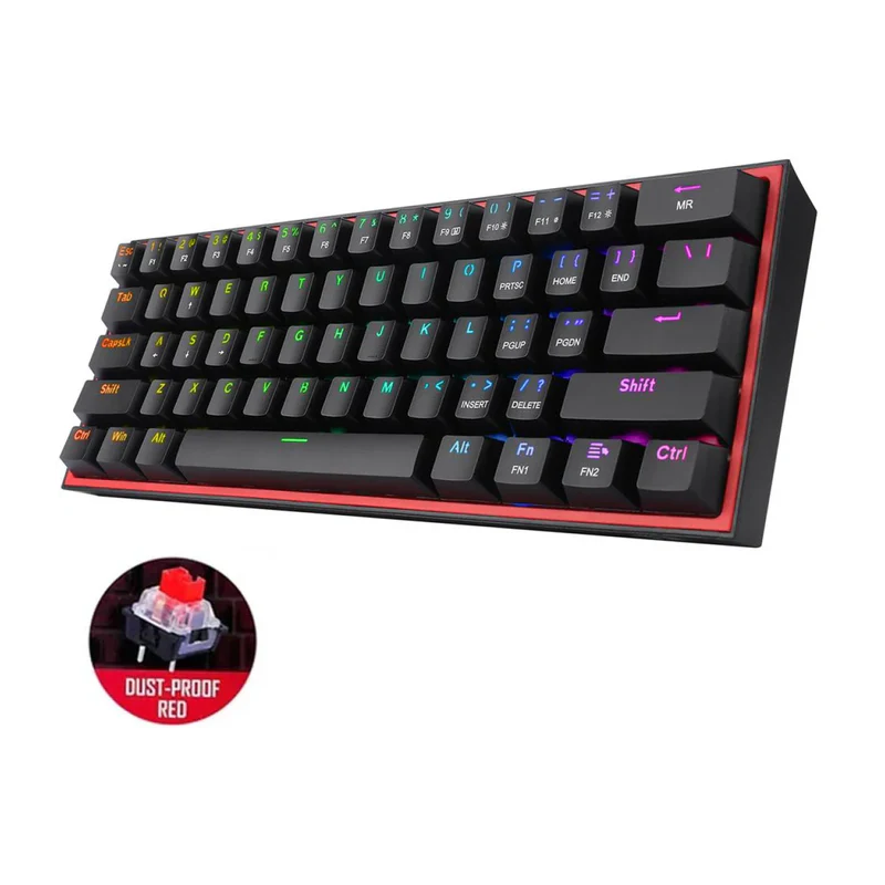 Fizz K617 RGB Mechanical Gaming Keyboard – Black (Hot-Swappable, Compact 60%)