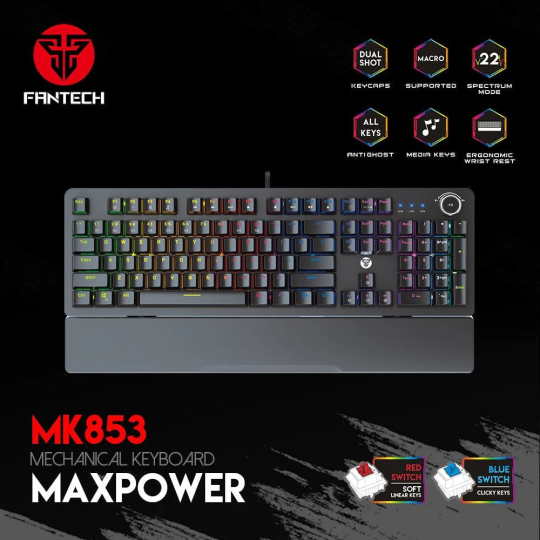 Fantech Maxpower MK853 V2 Mechanical Keyboard – RGB, Durable & Responsive