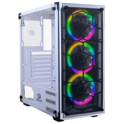 Redragon Wheel Jack GC-606 White Gaming PC Case with 3 RGB Cooling Fans