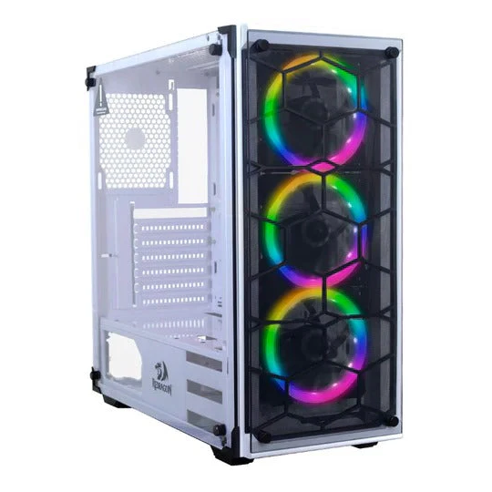 Redragon Wheel Jack GC-606 White Gaming PC Case with 3 RGB Cooling Fans