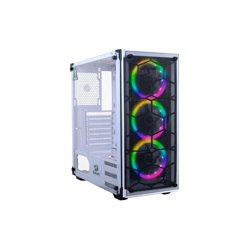 Redragon Wheel Jack GC-606 White Gaming PC Case with 3 RGB Cooling Fans