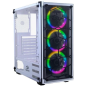 Redragon Wheel Jack GC-606 White Gaming PC Case with 3 RGB Cooling Fans