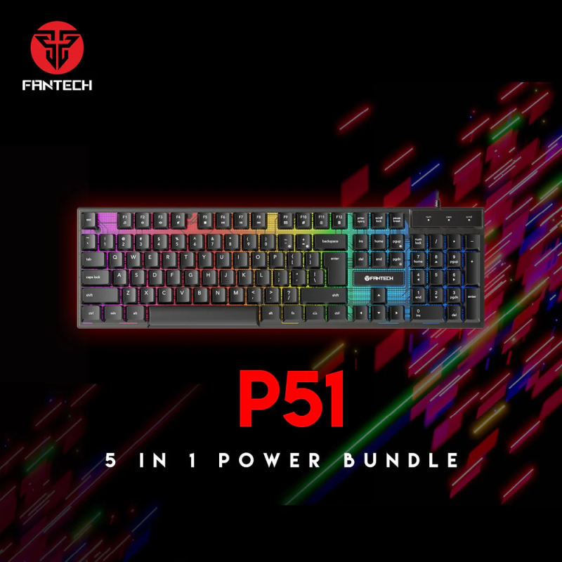 Fantech P51 Power Bundle – Gaming Keyboard & Mouse Combo with RGB