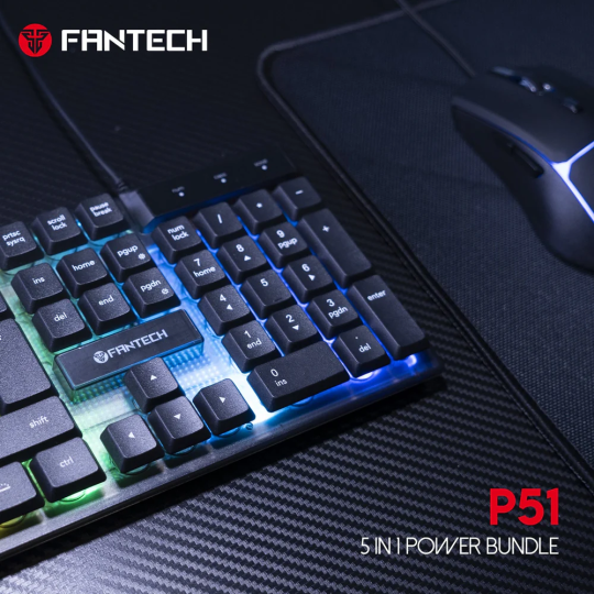 Fantech P51 Power Bundle – Gaming Keyboard & Mouse Combo with RGB