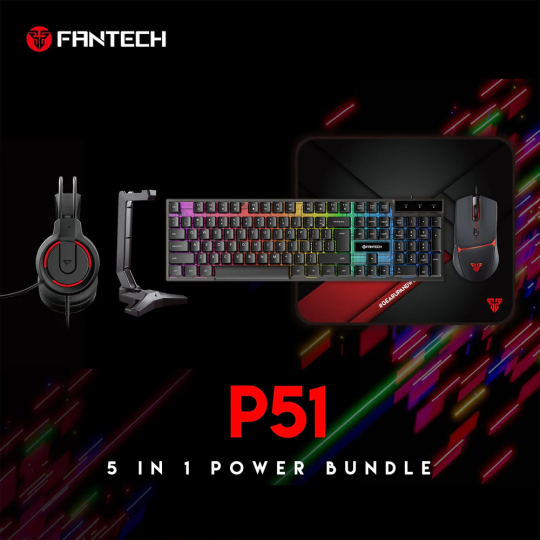 Fantech P51 Power Bundle – Gaming Keyboard & Mouse Combo with RGB