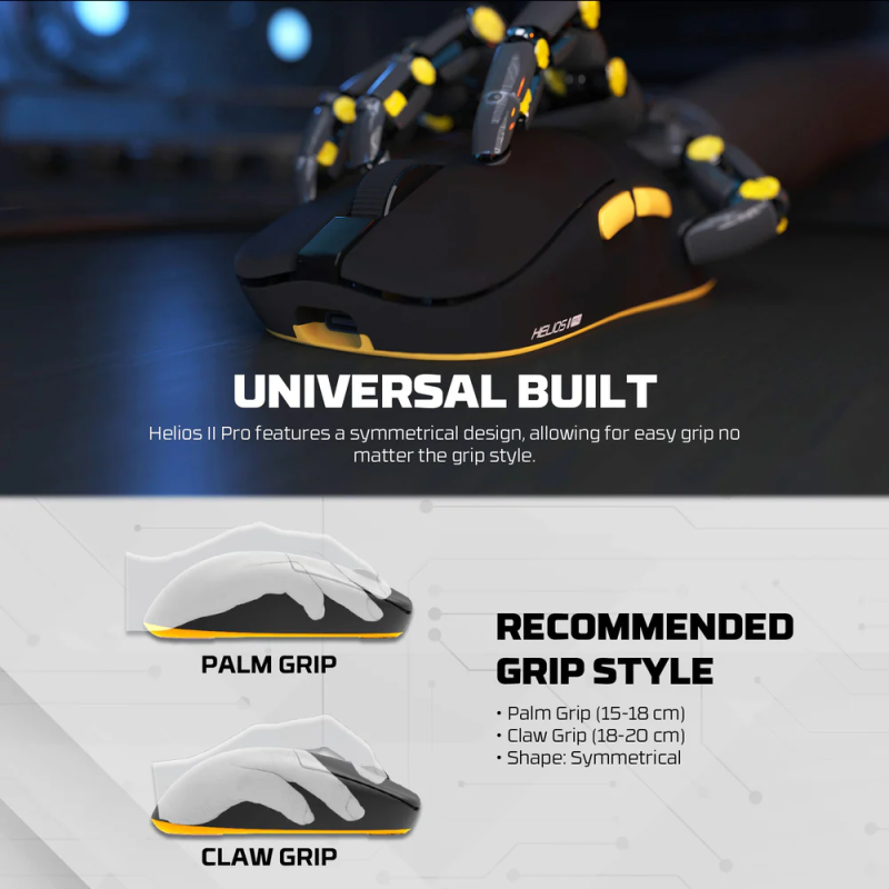 Fantech Helios II VD3 V3 Pro 4K Wireless Gaming Mouse – High-Precision & RGB