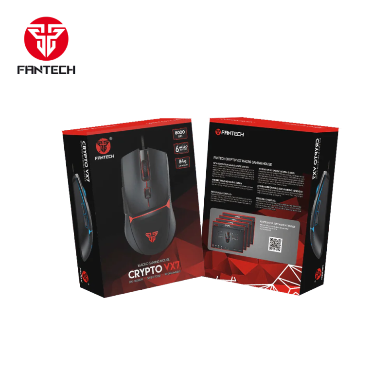Fantech Crypto VX7 Macro Gaming Mouse – Programmable & RGB