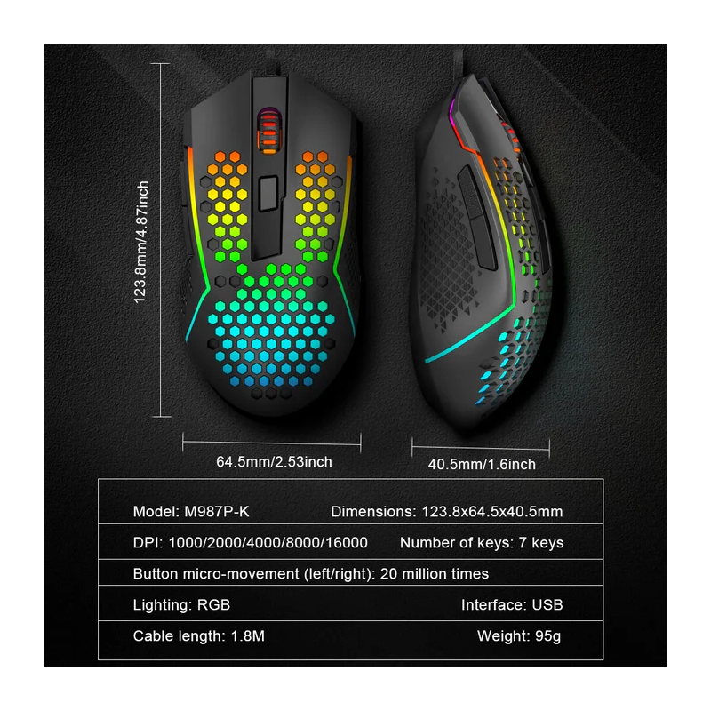 Redragon M987p-k Reaping Elite Lightweight Rgb Gaming Mouse