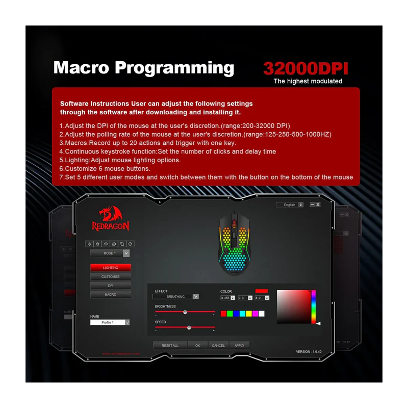 Redragon M987p-k Reaping Elite Lightweight Rgb Gaming Mouse