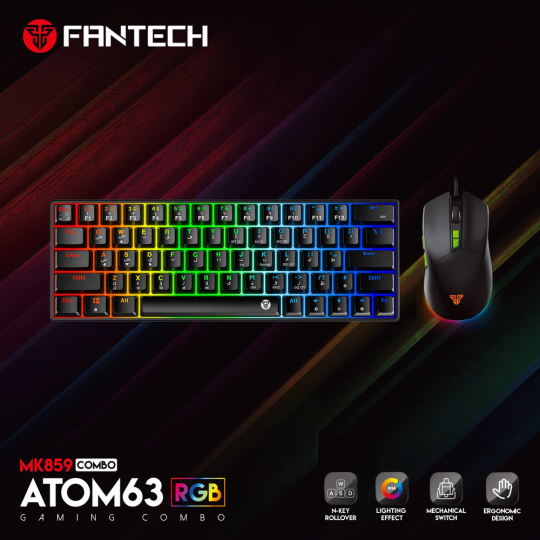Fantech Atom63 MK859C Mechanical Gaming Keyboard & Mouse – Arabic/English Layout