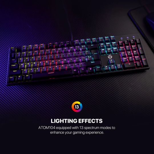 Fantech Atom TKL MK886 V2 Mechanical Keyboard – 104-Keycaps, RGB & Durable