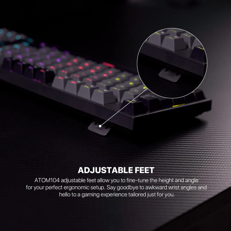 Fantech Atom TKL MK886 V2 Mechanical Keyboard – 104-Keycaps, RGB & Durable