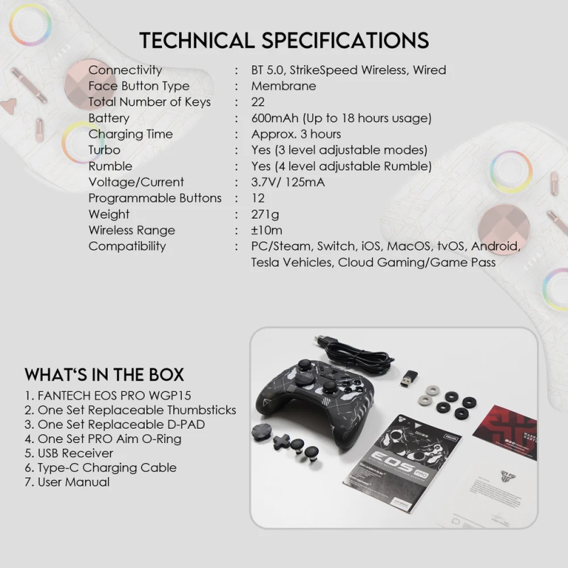Fantech WGP15 Electra Eos Pro Wireless Gaming Controller – Precision & Freedom