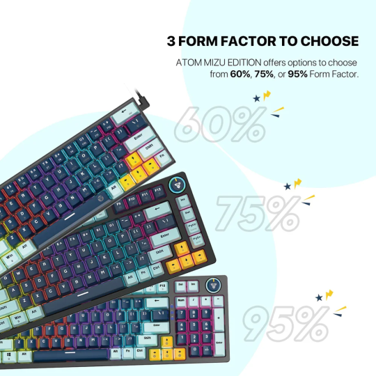 Fantech MK890 V2 Atom 96 RGB Mechanical Keyboard – Mizu Edition