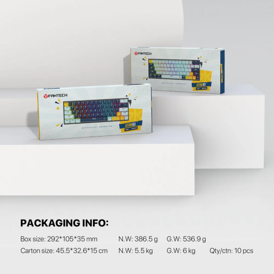 Fantech MK874 V2 Atom 63 Mechanical Keyboard – Hot-Swappable, RGB