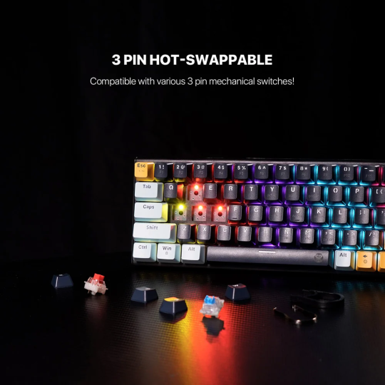 Fantech MK874 V2 Atom 63 Mechanical Keyboard – Hot-Swappable, RGB