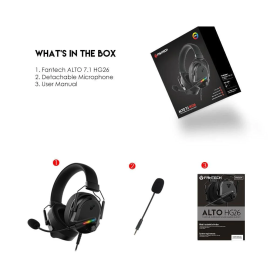 Fantech Alto 7.1 HG26 Gaming Headset – Immersive Surround Sound & Comfort