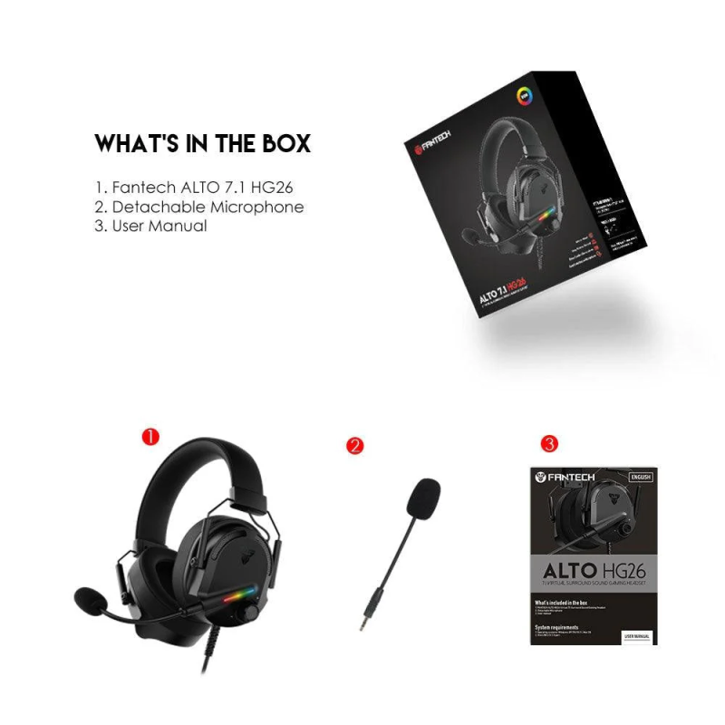 Fantech Alto 7.1 HG26 Gaming Headset – Immersive Surround Sound & Comfort