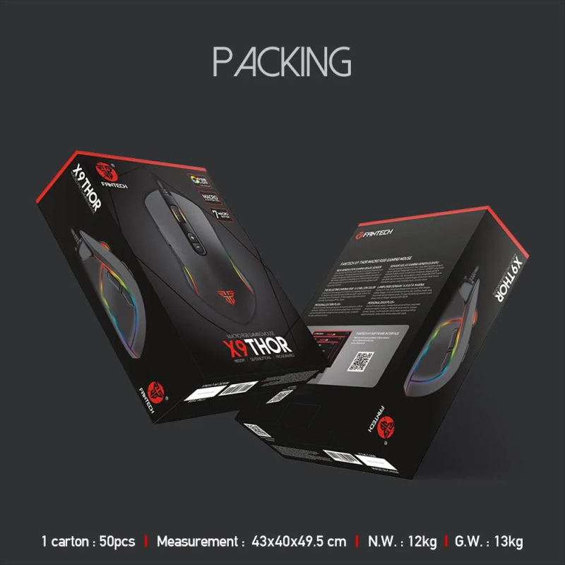 Fantech Thor X9 Macro RGB Gaming Mouse – Programmable & High-Precision