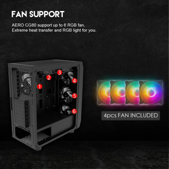 Fantech Aero CG80 RGB Middle Tower Case – Stylish & High Airflow Gaming Case