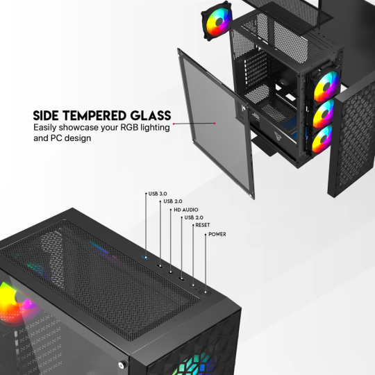 Fantech Aero 2 CG83 Middle Tower Case – Sleek Design & High Airflow