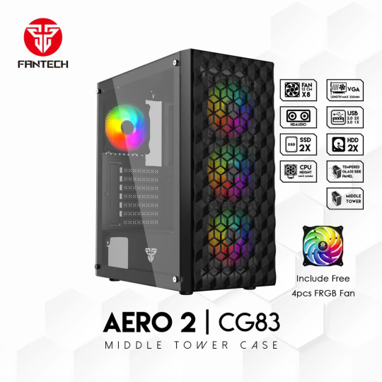 Fantech Aero 2 CG83 Middle Tower Case – Sleek Design & High Airflow