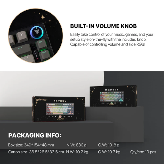 Fantech MK913 Atom Pro83 RGB Wireless Gaming Keyboard – Bluetooth & Saturn Edition