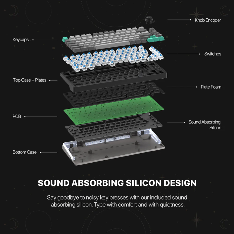 Fantech MK913 Atom Pro83 RGB Wireless Gaming Keyboard – Bluetooth & Saturn Edition