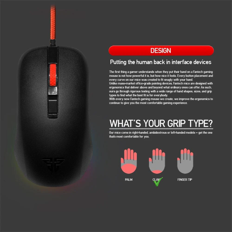 Fantech Rhasta II G13 RGB Gaming Mouse – High-Precision & Customizable