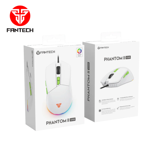 Fantech Phantom II VX6 Neon Macro Gaming Mouse – RGB & Programmable