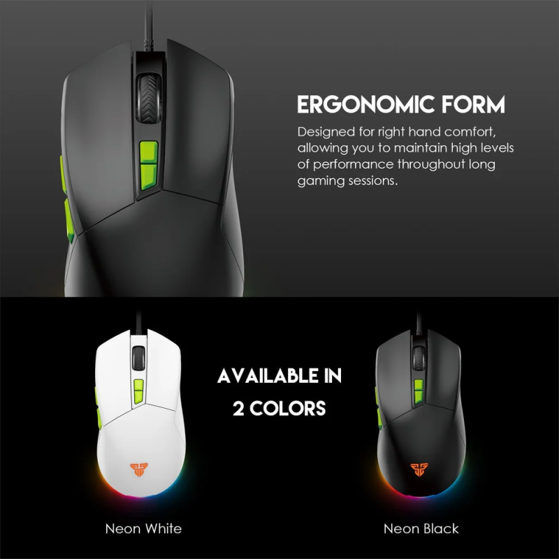 Fantech Phantom II VX6 Neon Macro Gaming Mouse – RGB & Programmable