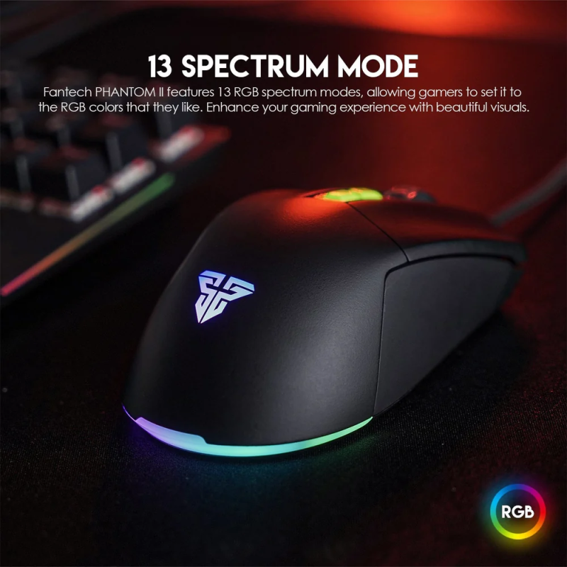 Fantech Phantom II VX6 Neon Macro Gaming Mouse – RGB & Programmable