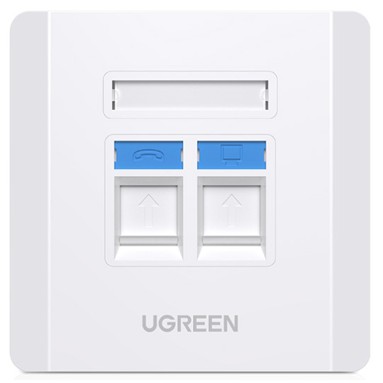 UGREEN Dual Port Wall Plate 1 PCs/Bag - NW144 - 80182