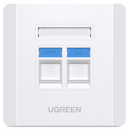 UGREEN Dual Port Wall Plate 1 PCs/Bag - NW144 - 80182