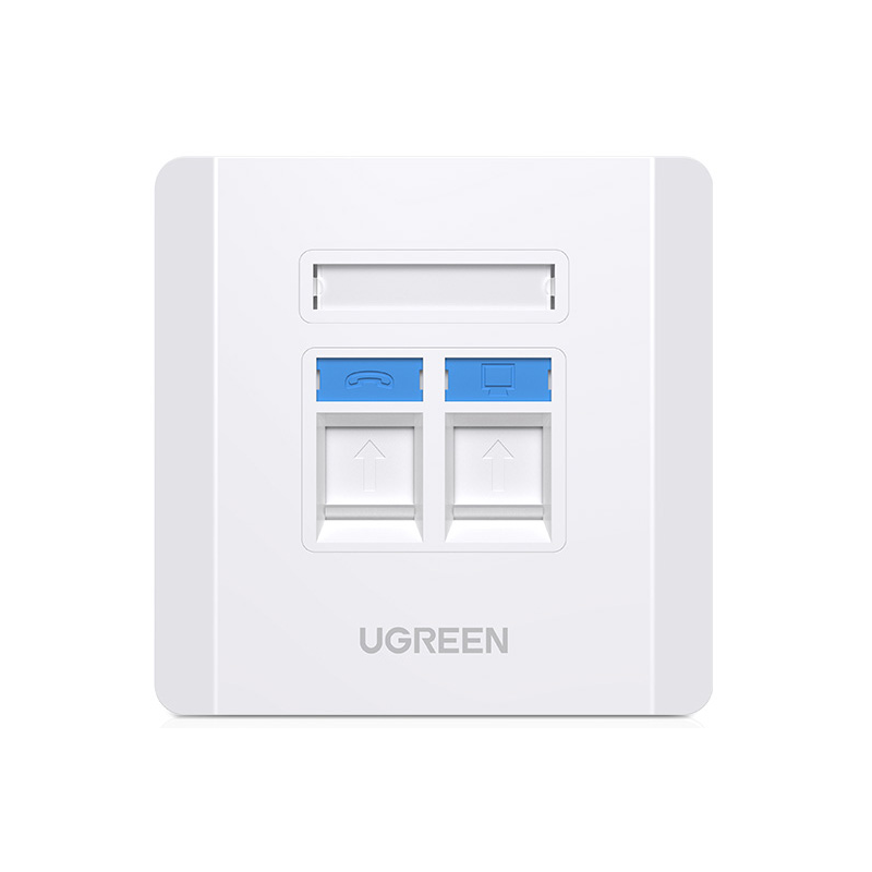 UGREEN Dual Port Wall Plate 1 PCs/Bag - NW144 - 80182