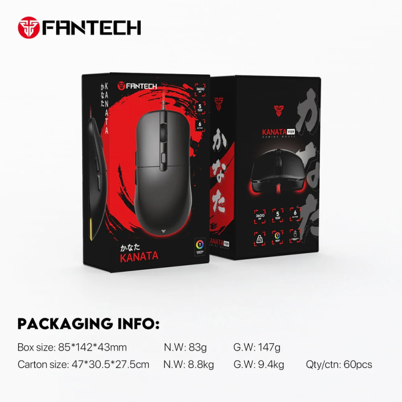 Fantech Kanata VX9 Gaming Mouse – High-Precision & RGB Lighting