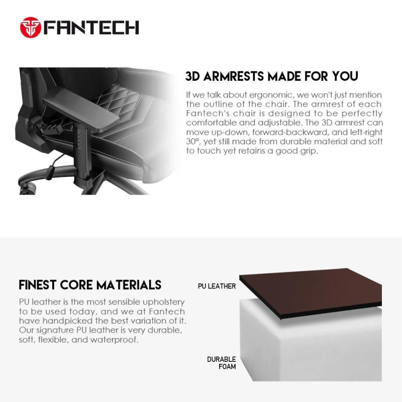 Fantech Ledare GC192 Premium Gaming Chair – Ergonomic & Comfortable