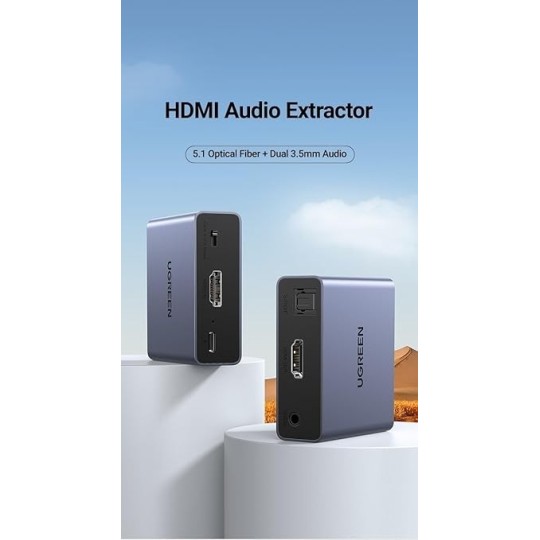 UGREEN 4K@30Hz HDMI Audio Splitter with OPTICAL + 3.5mm Ports - CM531 - 60649