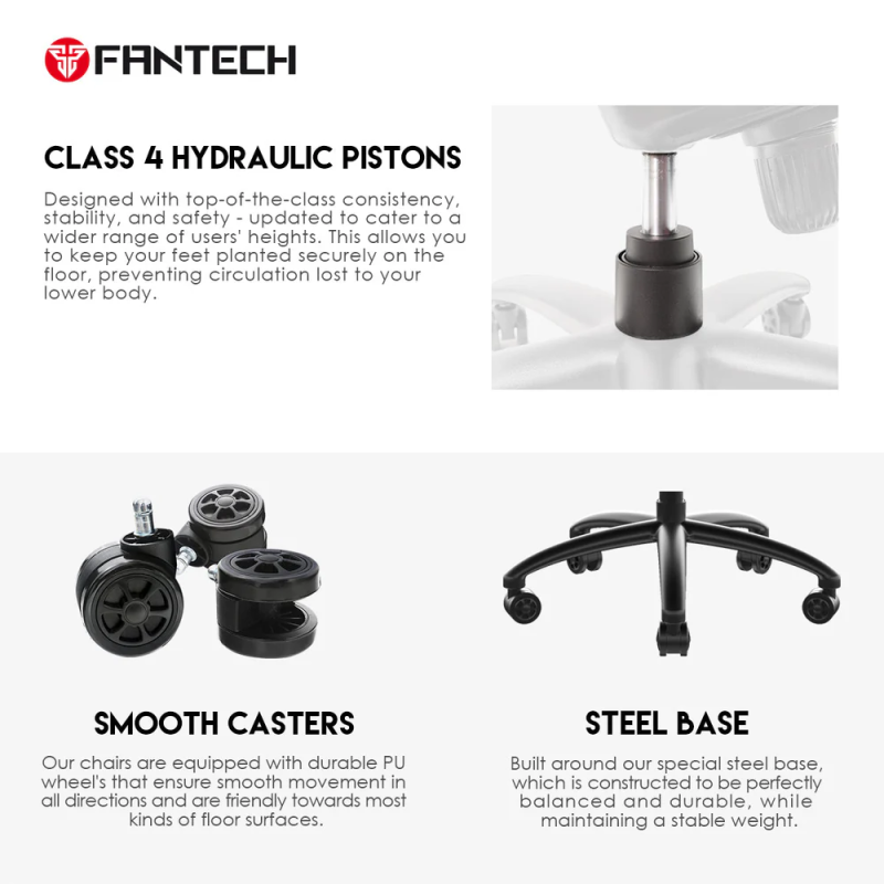 Fantech Korsi GC191 Premium Gaming Chair – Grey, Ergonomic & Comfortable