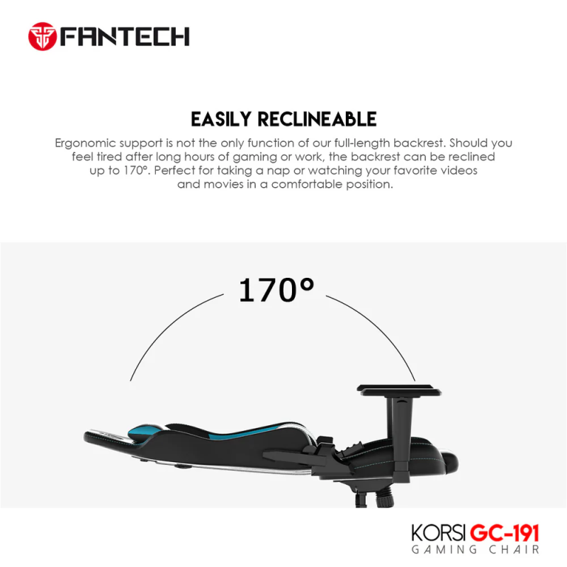 Fantech Korsi GC191 Premium Gaming Chair – Grey, Ergonomic & Comfortable