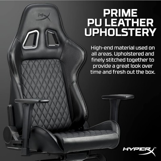 HyperX Jet Black Pro Gaming Chair – Adjustable Comfort & Style