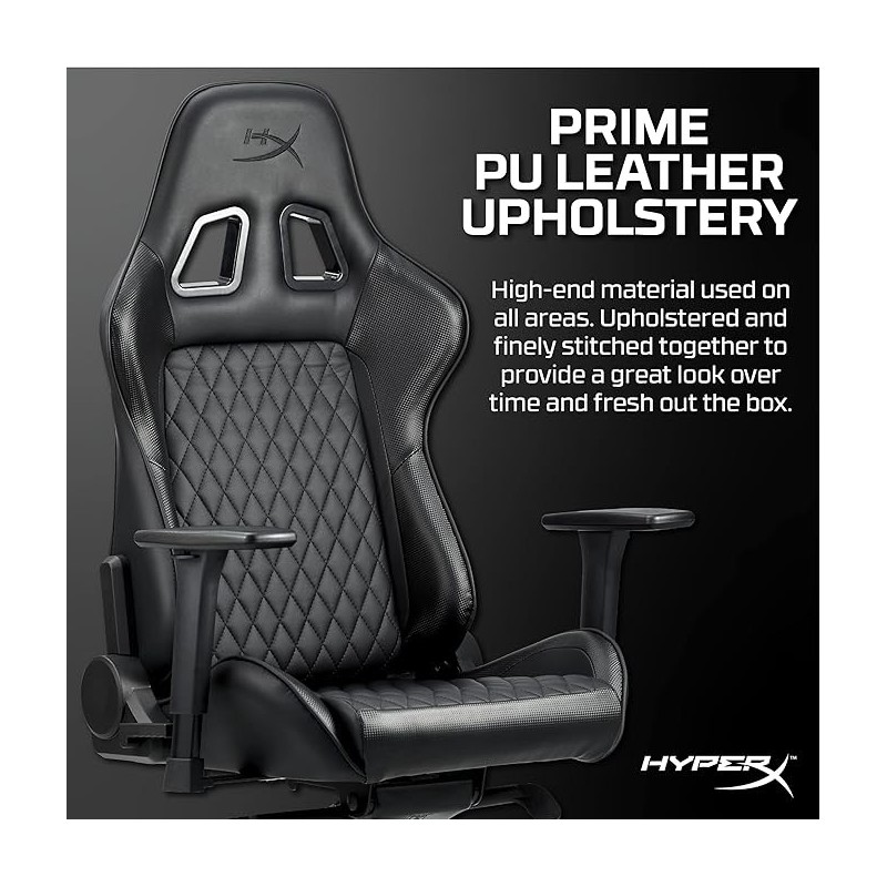 HyperX Jet Black Pro Gaming Chair – Adjustable Comfort & Style