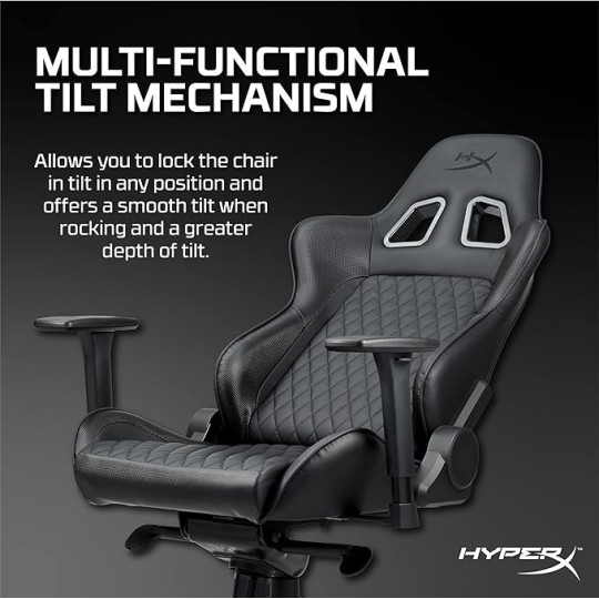 HyperX Jet Black Pro Gaming Chair – Adjustable Comfort & Style