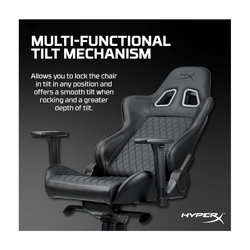 HyperX Jet Black Pro Gaming Chair – Adjustable Comfort & Style