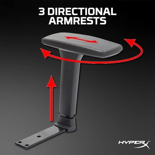 HyperX Jet Black Pro Gaming Chair – Adjustable Comfort & Style